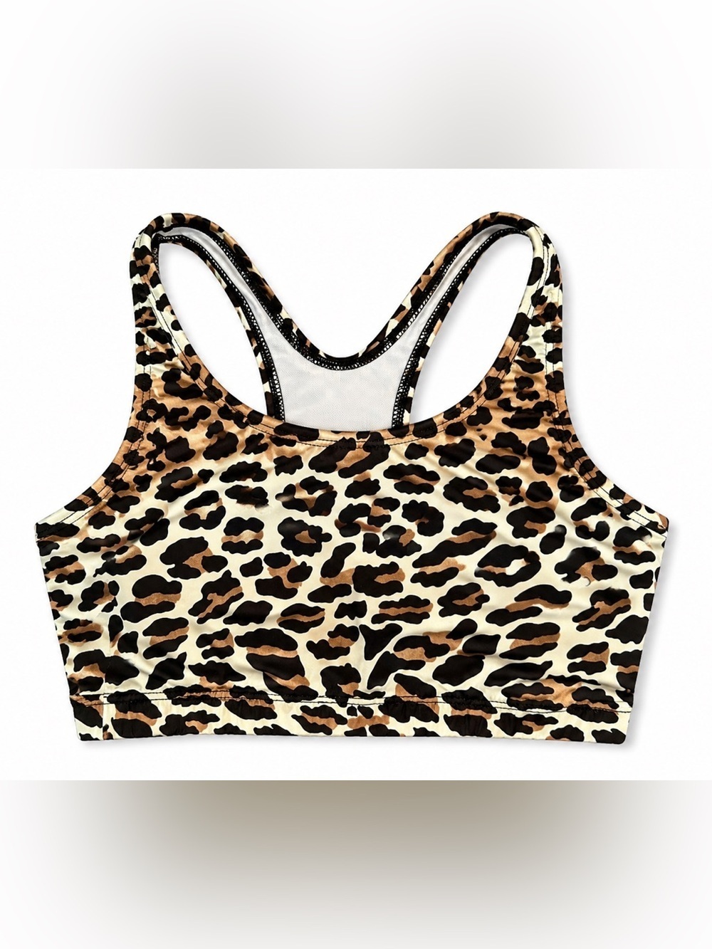 BROWN AND TAN CHEETAH PRINT SPORTS BRA